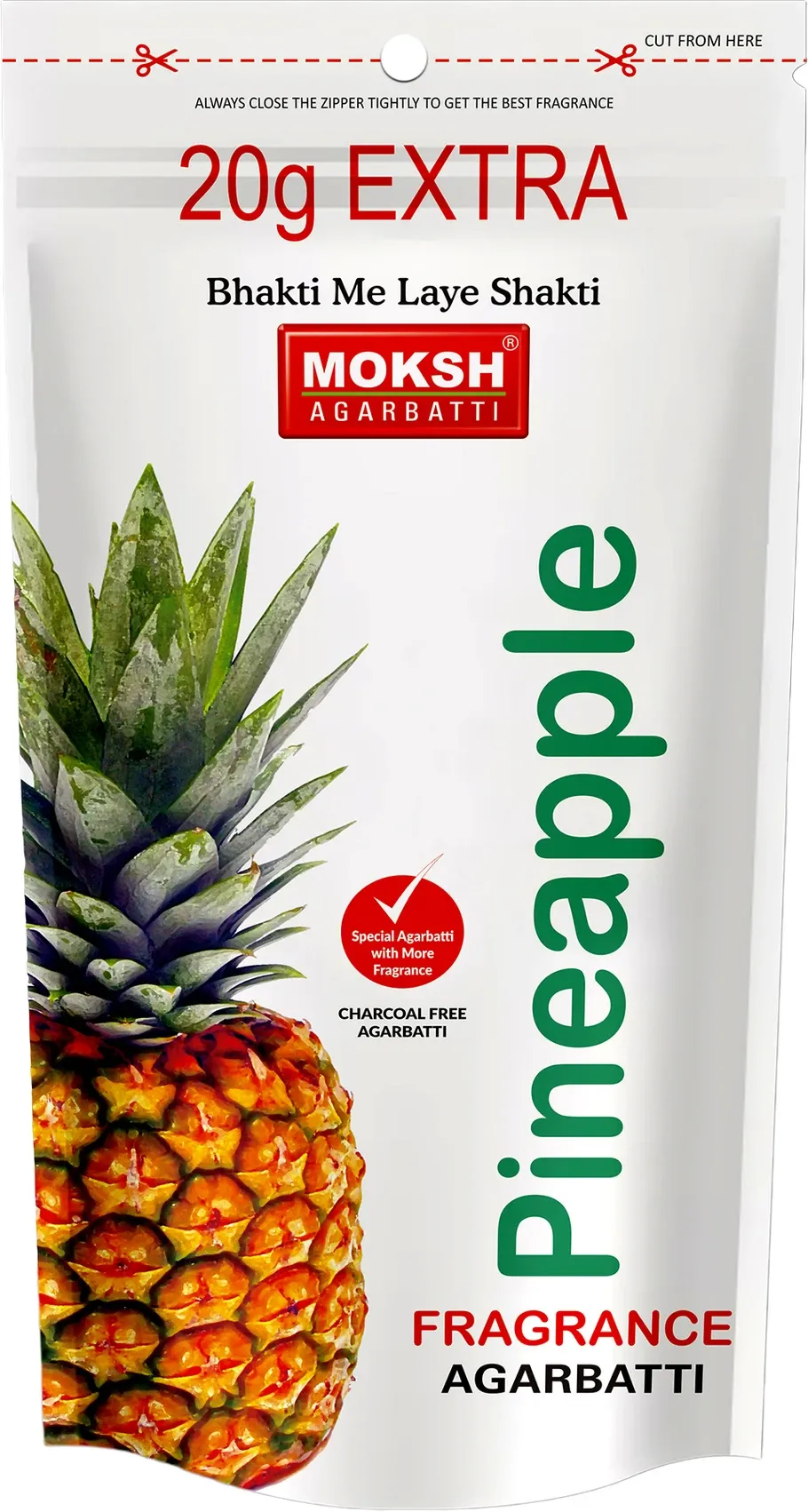 MOKSH Agarbatti Pineapple Zipper Pineapple (150 Units, Set of 1)