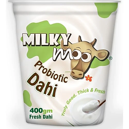 Milky Moo Probiotic Curd 400 Gms Cup