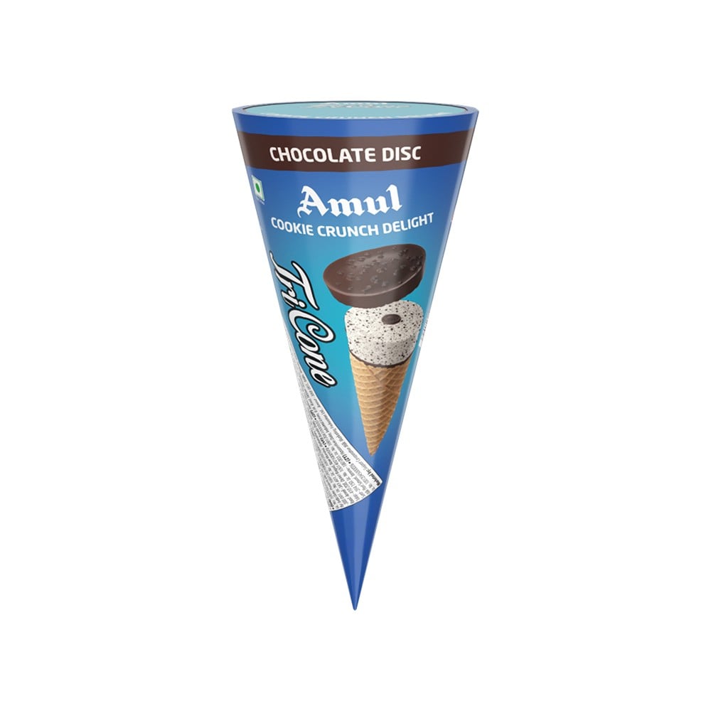 Amul Cookies & Cream Cone (Tricone Cookie Crunch Delight) 120 ml