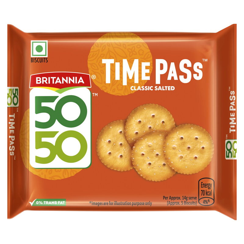 Britannia 50-50 Timepass Classic Salted Biscuits